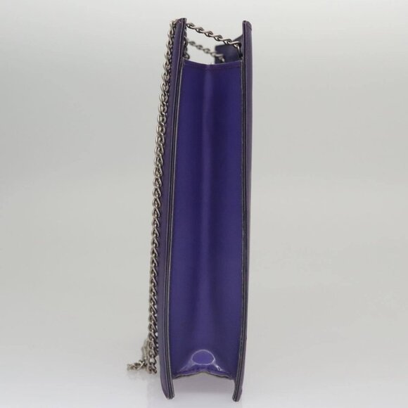 CHANEL Hologram Chain Shoulder Bag Vinyl Purple CC Auth bs21582 - Picture 3 of 15